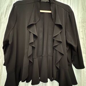 Connected Apparel Black Open Cardigan